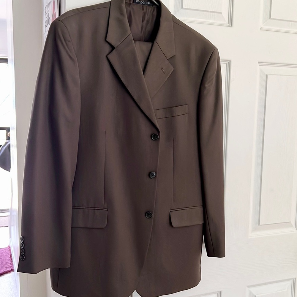 Brown 3 button suit